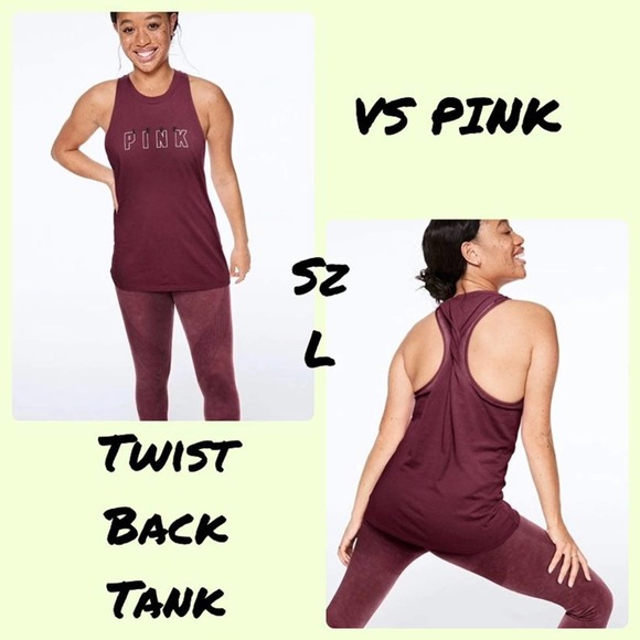PINK Victoria's Secret Tops - NWT VS PINK Maroon Twist Back Tank Top